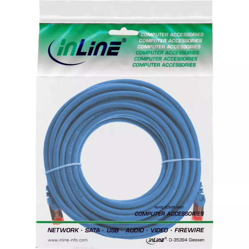 InLine Patch καλώδιο S/FTP PiMF Cat.6 250MHz PVC χαλκός μπλε 15m