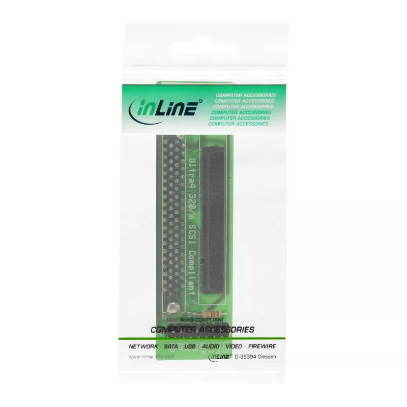 InLine Προσαρμογέας SCSI SCA U320 80 Pin υποδοχή θηλυκή / 68 Pin υποδοχή θηλυκή