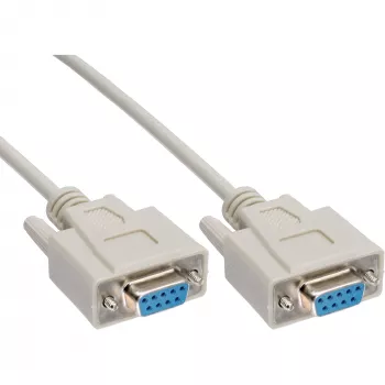 Καλώδιο null modem InLine DB9 υποδοχή θηλυκή/υποδοχή θηλυκή χυτό 3 m Μπεζ