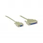 Καλώδιο null modem InLine DB9 υποδοχή θηλυκή / DB25 υποδοχή θηλυκή 2m μπεζ