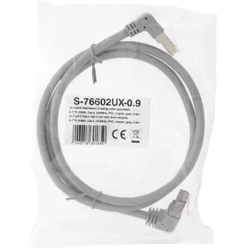 Καλώδιο δικτύου InLine® S-76602U-1.1 γωνιακό αρσενικό Cat.6 1,1 m γκρι