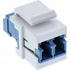 InLine FO Keystone Snap-in προσαρμογέας λευκός, Duplex LC/LC, SM, κεραμικός δακτύλιος, μπλε