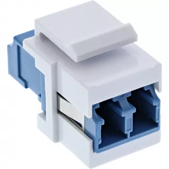 InLine FO Keystone Snap-in προσαρμογέας λευκός, Duplex LC/LC, SM, κεραμικός δακτύλιος, μπλε