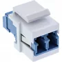 InLine FO Keystone Snap-in προσαρμογέας λευκός, Duplex LC/LC, SM, κεραμικός δακτύλιος, μπλε