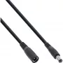 InLine Καλώδιο επέκτασης DC, DC αρσενικό/θηλυκό 5,5x2,1 mm, AWG 18, μαύρο 1 m