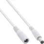 InLine Καλώδιο επέκτασης DC, DC αρσενικό/θηλυκό 5,5x2,5mm, AWG 18, λευκό 2m