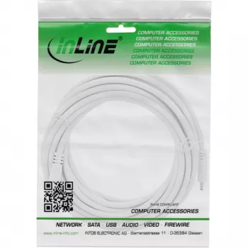InLine Καλώδιο επέκτασης DC, DC αρσενικό/θηλυκό 3,5x1,35mm, AWG 18, λευκό 3m