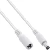 InLine καλώδιο επέκτασης DC, βύσμα/υποδοχή DC 5,5x2,1mm, AWG 18, λευκό 5m
