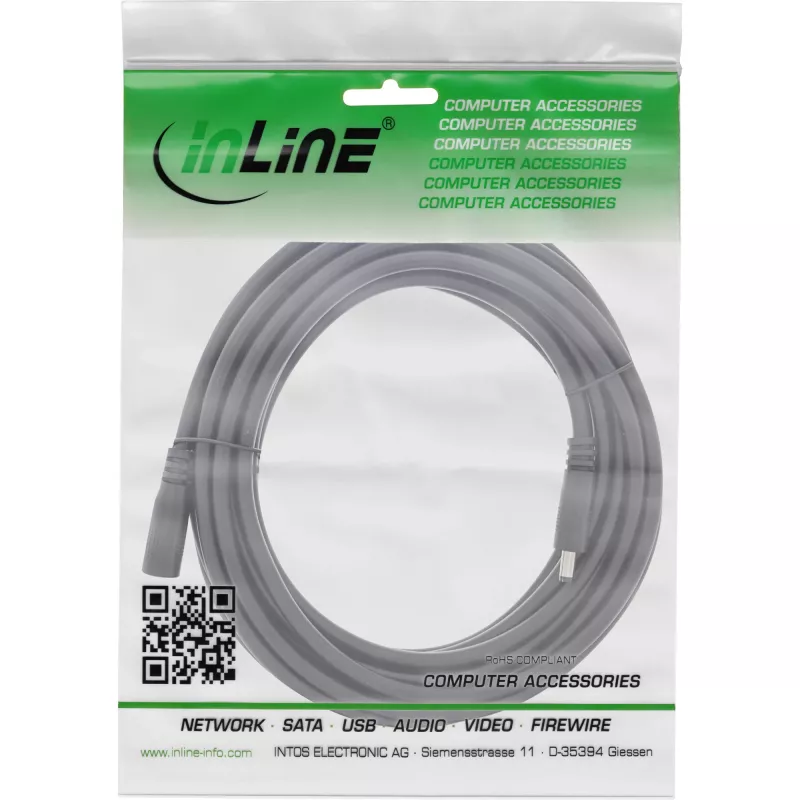 InLine καλώδιο επέκτασης DC, βύσμα/υποδοχή DC 4,0x1,7mm, AWG 18, μαύρο 3m