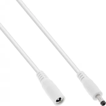 InLine καλώδιο επέκτασης DC, βύσμα/υποδοχή DC 4,0x1,7mm, AWG 18, λευκό 5m