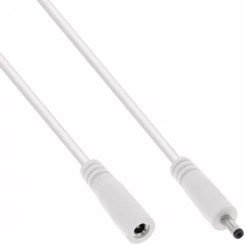 InLine καλώδιο επέκτασης DC, βύσμα/υποδοχή DC 3,5x1,35mm, AWG 18, λευκό 1m