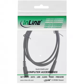 InLine καλώδιο επέκτασης DC, βύσμα/υποδοχή DC 4,0x1,7mm, AWG 18, μαύρο 2m