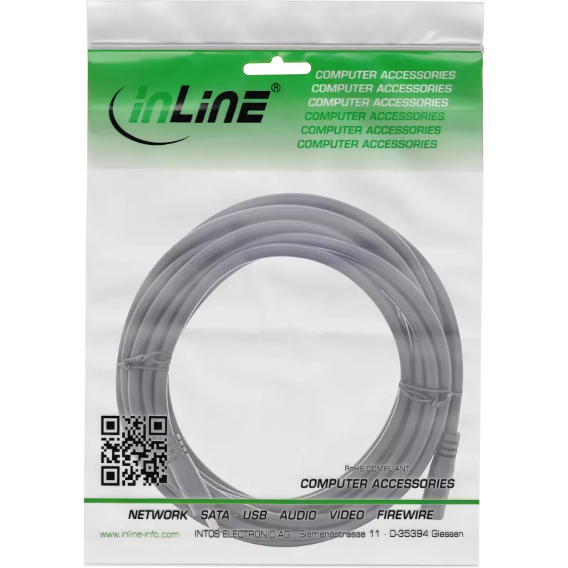 InLine καλώδιο επέκτασης DC, βύσμα/υποδοχή DC 3,5x1,35mm, AWG 18, μαύρο 3m