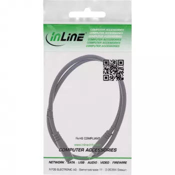 InLine καλώδιο επέκτασης DC, βύσμα/υποδοχή DC 3,5x1,35mm, AWG 18, μαύρο 1m