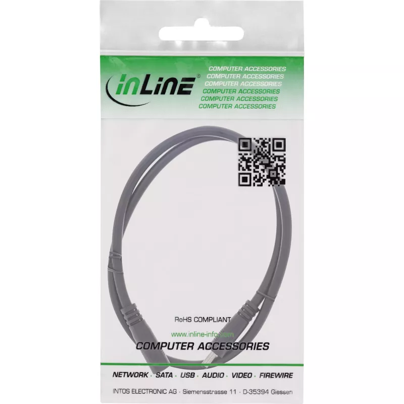 InLine καλώδιο επέκτασης DC, βύσμα/υποδοχή DC 3,5x1,35mm, AWG 18, μαύρο 1m