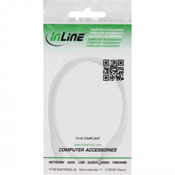 InLine καλώδιο επέκτασης DC, βύσμα/υποδοχή DC 5,5x2,5mm, AWG 18, λευκό 5m