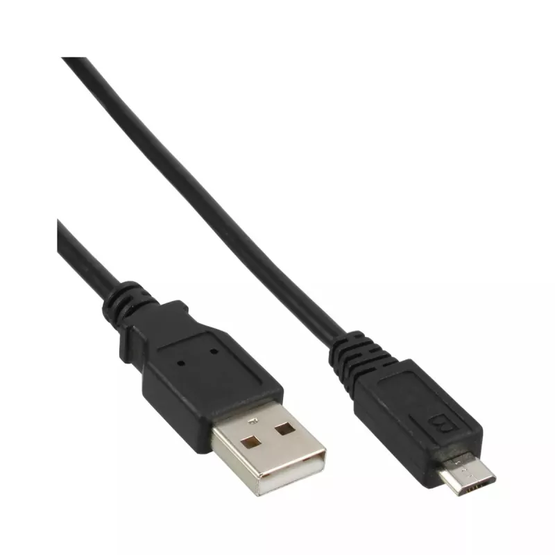 InLine καλώδιο Micro-USB 2.0 USB Type-A αρσενικό / Micro-B αρσενικό, μαύρο, 0,5 m