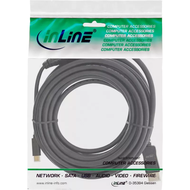 InLine καλώδιο οθόνης USB, βύσμα USB-C σε βύσμα DisplayPort, 7,5 m