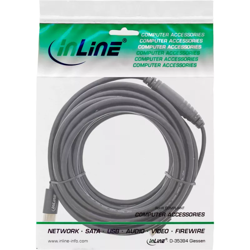 InLine καλώδιο οθόνης USB, βύσμα USB-C σε βύσμα HDMI, 5 m, 5 m, USB Type-C, HDMI, αρσενικό, αρσενικό, ευθύ