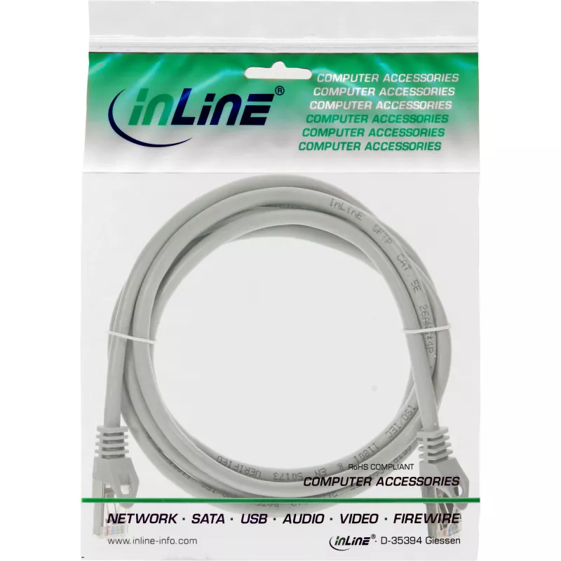 InLine καλώδιο δικτύου SF/UTP Cat.5e γκρι 2m