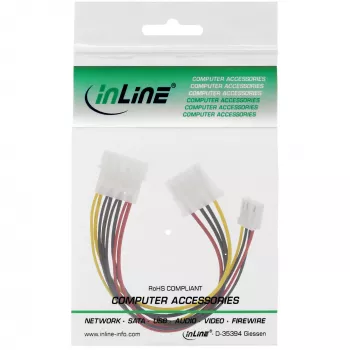 InLine Εσωτερικό καλώδιο τροφοδοσίας Y 1x 5,25 inch Molex / 1x 5,25 inch Molex + 1x 3,5 inch Floppy