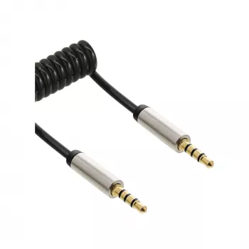 InLine λεπτό σπιράλ καλώδιο ήχου 3,5 mm βύσμα αρσενικό / βύσμα αρσενικό 4 ακίδων στερεοφωνικό 0,5 m