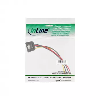InLine καλώδιο προσαρμογέα τροφοδοσίας SATA 4-Pin Molex / 15-Pin SATA με ασφάλιση 0,30 m