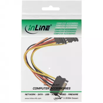 InLine καλώδιο τροφοδοσίας SATA Y υποδοχή θηλυκή SATA / 2x βύσμα αρσενικό SATA με ασφάλιση 0,30 m