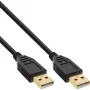 InLine καλώδιο USB 2.0, AM/AM, μαύρο, επιχρυσωμένες επαφές, 1 m