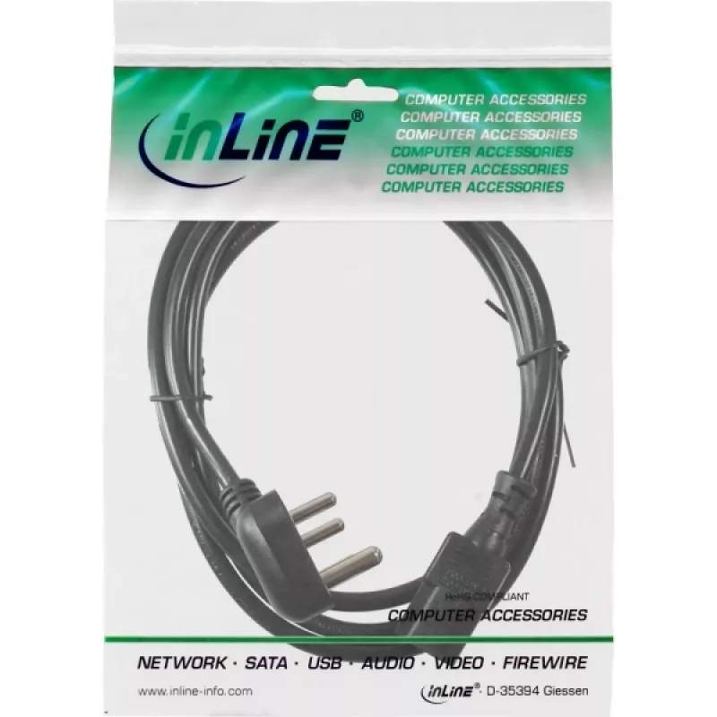 InLine Καλώδιο ρεύματος Type D Νότιας Αφρικής 5A / βύσμα IEC 1,8 m