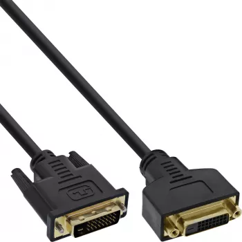 Καλώδιο DVI-D Premium 24+1 βύσμα σε υποδοχή Dual Link επιχρυσωμένο 3m InLine 17763P