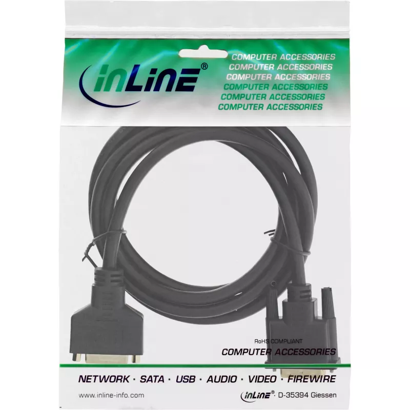 Καλώδιο DVI-D Premium 24+1 βύσμα σε υποδοχή Dual Link επιχρυσωμένο 3m InLine 17763P