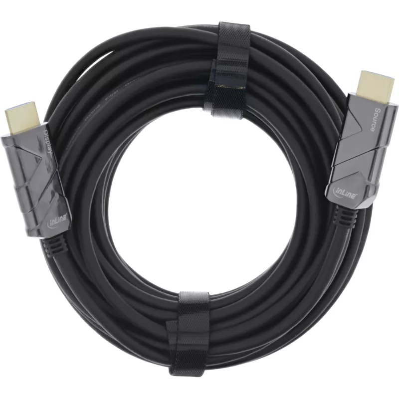 InLine Καλώδιο HDMI AOC, Ultra High Speed HDMI Καλώδιο, 8K4K, μαύρο, 50m