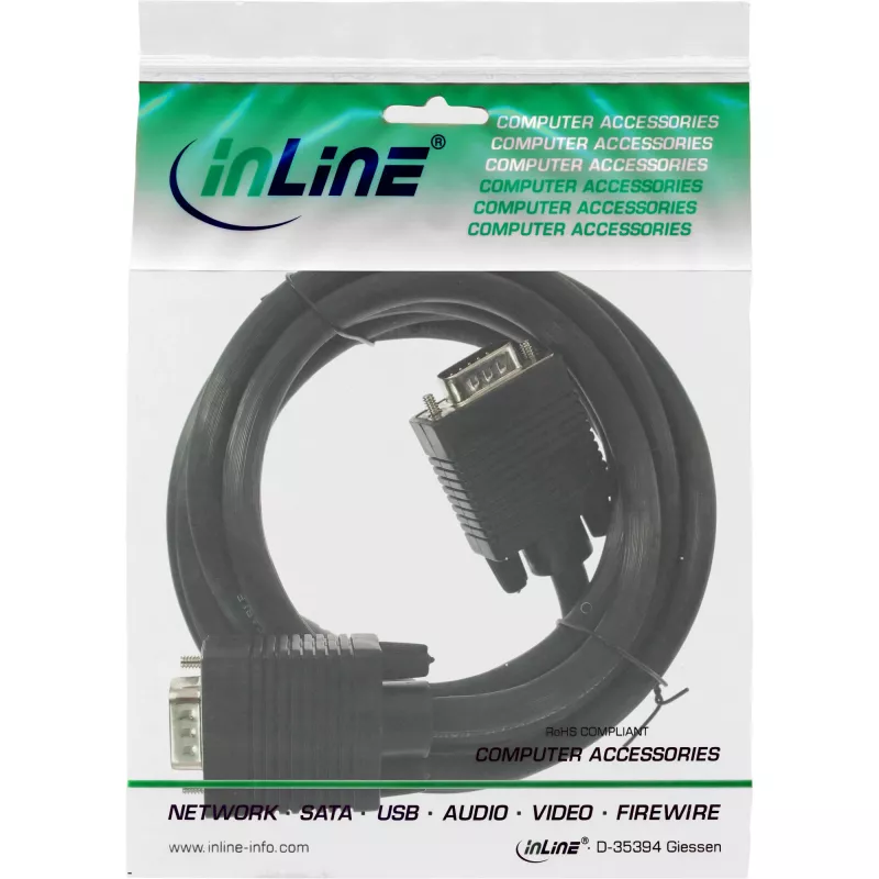 Καλώδιο S-VGA 15HD βύσμα/βύσμα μαύρο 0,3m InLine 17803B