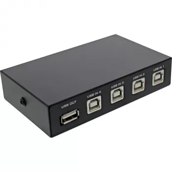 InLine Διακόπτης USB 2.0 χειροκίνητος συσκευή USB-A σε 4 υπολογιστές ενσύρματος