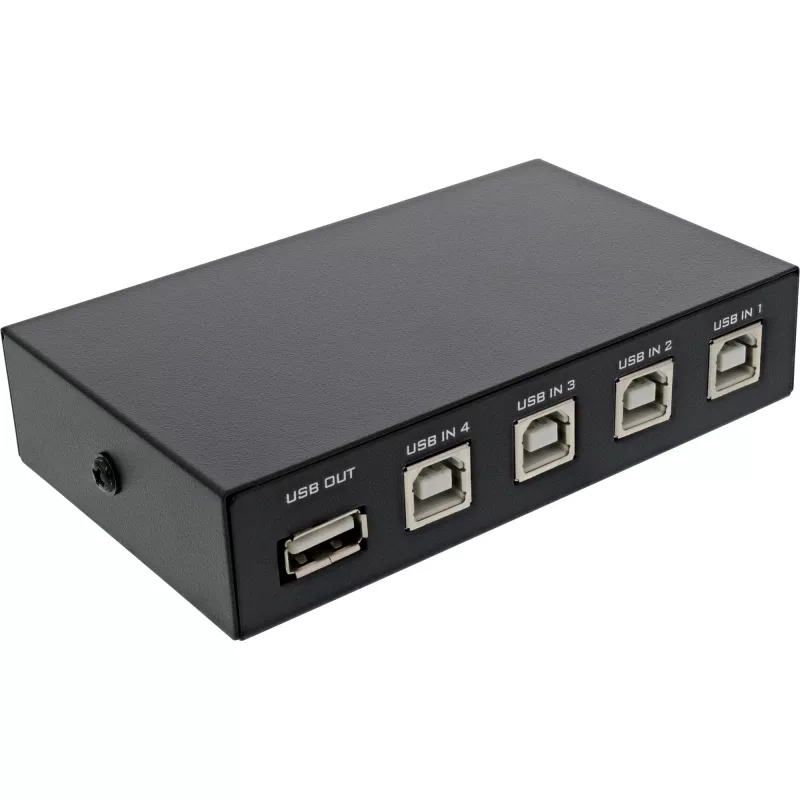 InLine Διακόπτης USB 2.0 χειροκίνητος συσκευή USB-A σε 4 υπολογιστές ενσύρματος