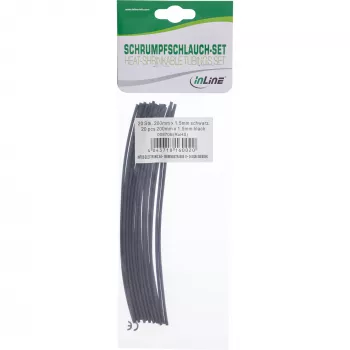 Σετ θερμοσυστελλόμενων μακαρονιών InLine 200 mm, διάμετρος 1,5 mm → 0,75 mm, 20 τεμ.