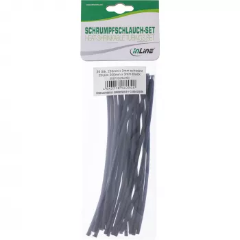 Θερμοσυστελλόμενο μακαρόνι InLine 200 mm, 3 mm → 1,5 mm, 20 τεμ., μαύρο