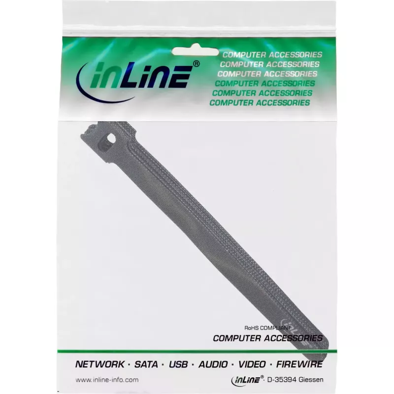 InLine δεματικά καλωδίων με ταινία Velcro 180x12mm 10 τεμ. μαύρο