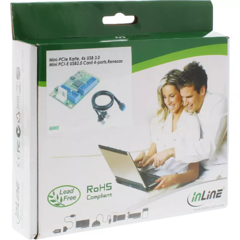 InLine κάρτα Mini-PCIe με 4x USB 3.0