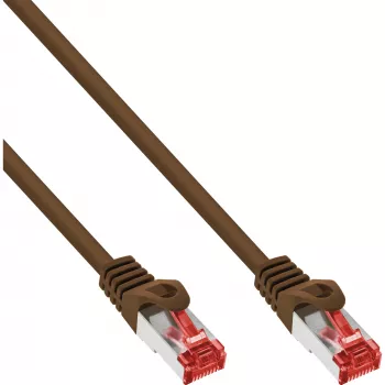 Καλώδιο patch InLine S/FTP PiMF Cat.6 250MHz PVC χαλκός καφέ 0,3m