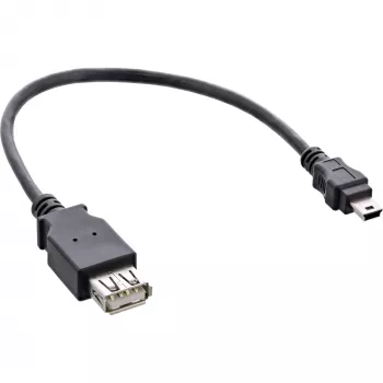 Καλώδιο InLine USB 2.0, θηλυκό A / αρσενικό Mini-5-Pin, 0,2 m, 0,2 m, Mini-USB B, USB A, USB 2.0, αρσενικό/θηλυκό, μαύρο