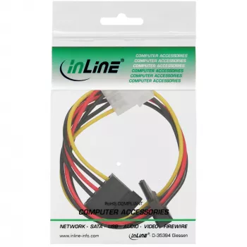 Εσωτερικό καλώδιο τροφοδοσίας InLine 1x 4πολ Molex / 2x SATA τροφοδοσίας 0,30 m