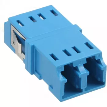 Προσαρμογέας οπτικών ινών Duplex LC/LC SM κεραμικός δακτύλιος μπλε InLine 89989D