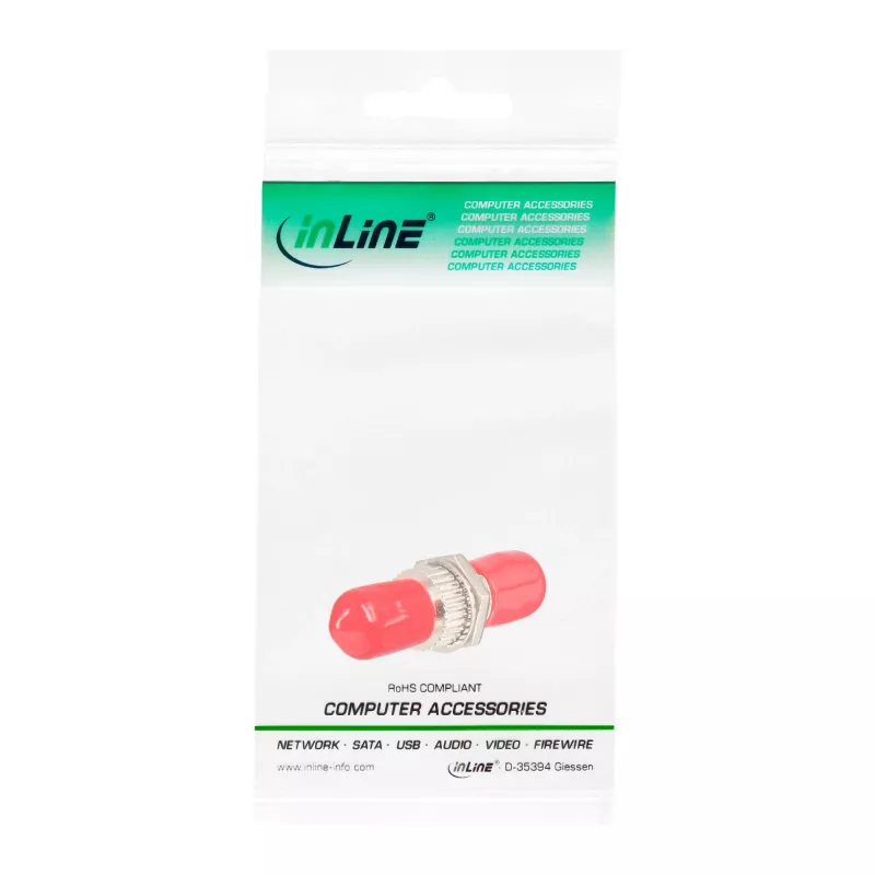Σύνδεσμος οπτικών ινών InLine Simplex ST/ST Multimode μεταλλικός δακτύλιος 89990B