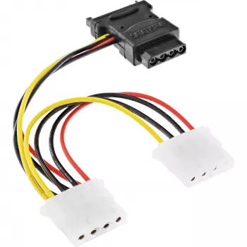 Καλώδιο τροφοδοσίας SATA θηλυκό SATA / 3x αρσενικό 4-Pin Molex 0,15 m InLine 29679