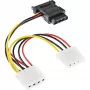 Καλώδιο τροφοδοσίας SATA θηλυκό SATA / 3x αρσενικό 4-Pin Molex 0,15 m InLine 29679