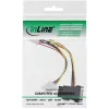 Καλώδιο τροφοδοσίας SATA θηλυκό SATA / 3x αρσενικό 4-Pin Molex 0,15 m InLine 29679