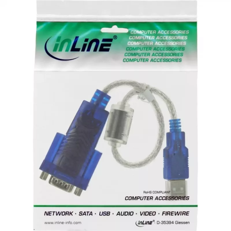 Καλώδιο προσαρμογέα USB σε Sub-D 9-polig σειριακό Premium InLine 33304D