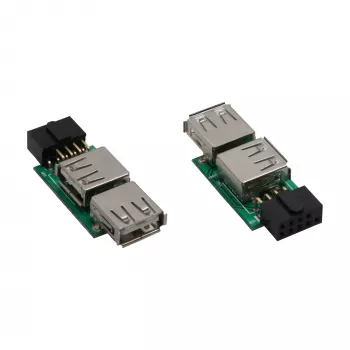 InLine Προσαρμογέας USB 2.0 εσωτερικός 2x υποδοχή USB A σε header μητρικής 33440I